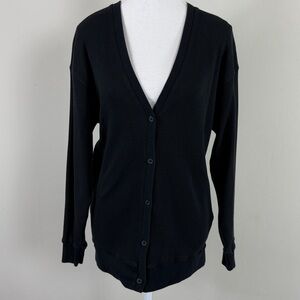 Babaton Waffle Knit Elongated Cardigan in Black‎ Size Small